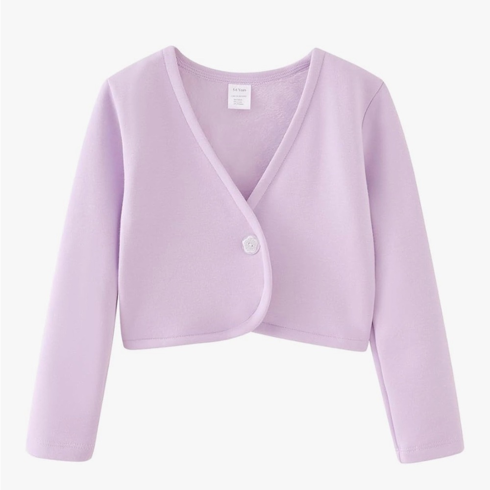 6T Girls Fleece-lined Lavender Dancewear Shrug